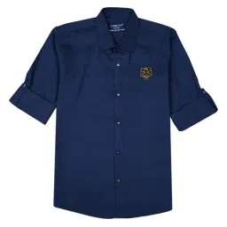 Cavio Boys Navy Cotton Solid Shirt-picture-23