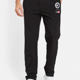Octave Black Cotton Regular Fit Trackpants-picture-5