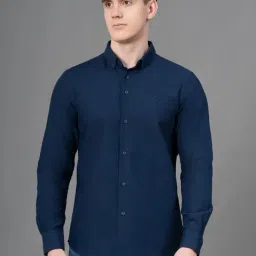 Red Tape Navy Regular Fit Shirt-image-4