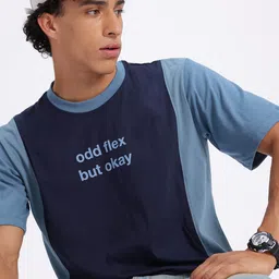 glitchez Flex Wear Printed Panelled Relaxed T-shirt-picture-29