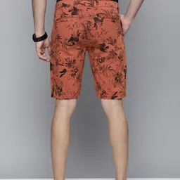 The Indian Garage Co Men Rust Floral Printed Slim Fit Regular Shorts image 2