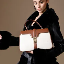 Kazo Off White & Brown HARVEY Medium Satchel-picture-16