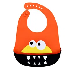 The Little Lookers Infant Pack Of 2 Navy Blue & Orange Printed Bibs image 3