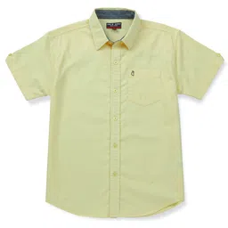 GINI & JONY Cotton Half Sleeves Solid Shirt with Pocket & Round Hem - Yellow-picture-23