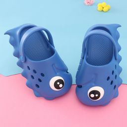 Oh! Pair Clogs with Back Strap Closure Monster Eye Applique - Blue-picture-10