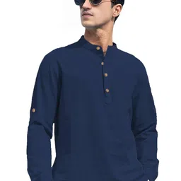 BHUVIKOO Mandarin Collar Roll Up Sleeves Kurta-picture-36