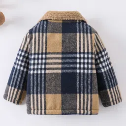 Mark & Mia Full Sleeves Winter Jacket With Checks & Pockets - Multicolor image 2