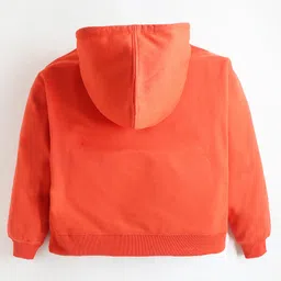 Cherry Crumble By Nitt Hyman Unisex Full Sleeves Brand Name Printed Knitted Easy Fit Hooded Pullover -Orange image 4