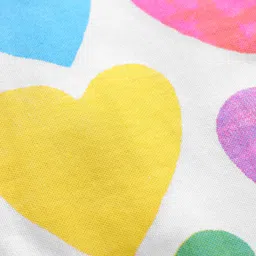 Babyhug Cotton Knit Full Sleeves Footed Sleepsuit With Heart Print - White image 3