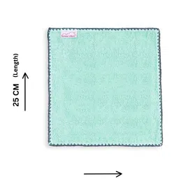 Mumma's Touch Organic Bamboo Woven Pack Of 3 Solid Face Towels - Green image 2