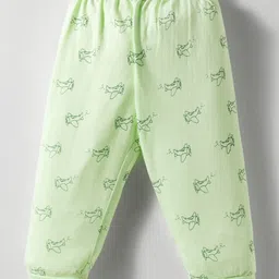 Zero Sinker Knit Full Length Printed Lounge Pants Pack of 3 - Light Blue Light Green & Peach image 4