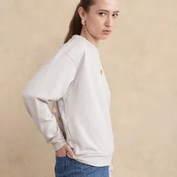 RAREISM Grey Blended Solid Long Sleeves Sweatshirt image 3