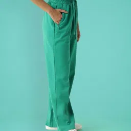 RAREISM Green Cotton Blend Solid Trackpants image 3