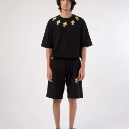 A Skating Monk by Woodland Black Regular Fit Solid Shorts image 3
