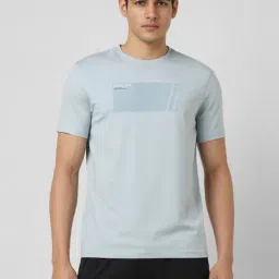 Van Heusen Blue Cotton Slim Fit Printed Sports T-Shirts-picture-26