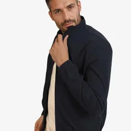 Rare Rabbit Navy Regular Fit Solid Jacket image 3