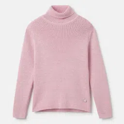 Blue Giraffe Pink 92% Cotton-8% Metalized Fiber Flare fit Solid Sweater-picture-20