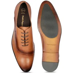 Hush Puppies by Bata Men's CHALES PLEAT E Tan Oxford Shoes image 3