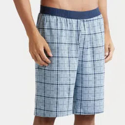 Jockey IM02 Men's Tencel Micro Modal Cotton Elastane Stretch Regular Fit Checkered Sleep Shorts image 3