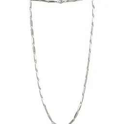 Bold by Priyaasi Twisted Cuboids Silver-Plated Link Chain for Men image 3