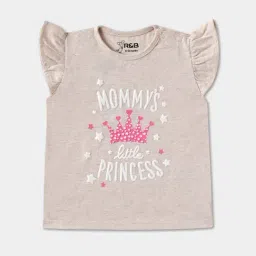 R&B Kids Ecru Melange Graphic Regular Fit Top-picture-10