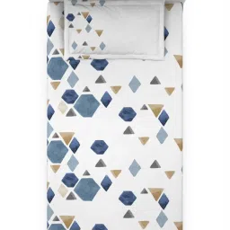 Ddecor Live beautiful Radiance Blue 144 TC Cotton Single Bedsheet with 1 Pillow Cover image 3