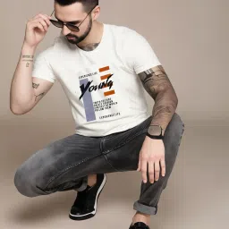 Vimal Jonney White Regular Fit Graphic T-Shirt image 3
