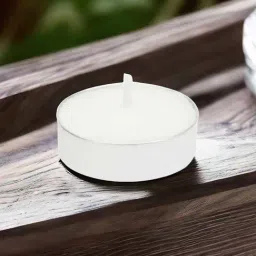 @home Nilkamal White Parafin Wax Unscented Tealight Candles - Set of 50-image-3