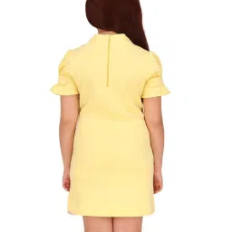 Cutecumber Girls Yellow Applique Regular Fit Dress image 3