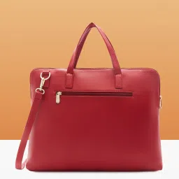Caprese Mubi Maroon Quilted Laptop Bag image 3