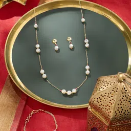 AMI Gold-Plated Pearls Beaded Jewellery Set-picture-43