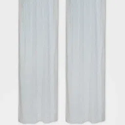 fabindia home Fabindia White Cotton Linen 9 ft. Long Door Curtain - Single Piece-picture-31