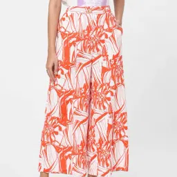 Vero Moda White Printed Elasticated Pants-image-0