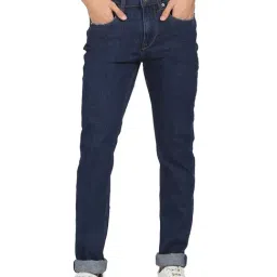 AD by Arvind Dark Blue Slim Fit Lightly Washed Jeans-picture-22