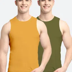 Friskers Multi Cotton Slim Fit Vest - Pack of 2-picture-20