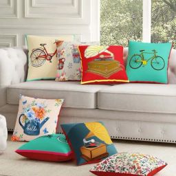SEJ by Nisha Gupta Multicolor Polyester Cushion Cover - Set of 8-picture-34