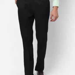 Cantabil Black Cotton Regular Fit Trousers-picture-16