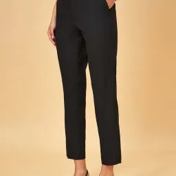 Annabelle by Pantaloons Black Mid Rise Trousers image 3