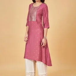 Rangmanch by Pantaloons Pink Printed A Line Kurta image 3