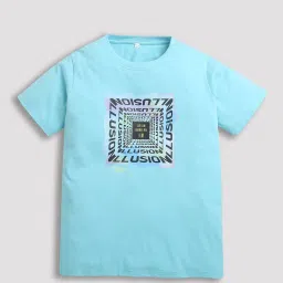 Zip Zap Zoop Boys Navy Blue & Sky Blue Regular Fit Printed T-Shirt - Pack of 2 image 3