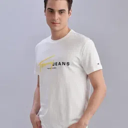 TOMMY HILFIGER White Cotton Regular Fit Logo T-Shirt-image-29