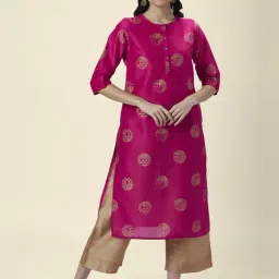 Rangmanch by Pantaloons Pink Printed Straight Kurta-picture-35
