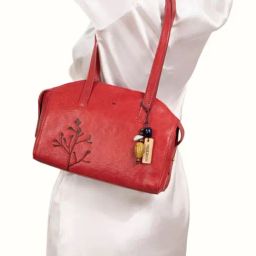 Hidesign EI Bloom 03 Red Leather Solid Shoulder Handbag-picture-9
