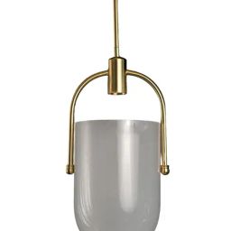 Whispering Homes Tura Contemporary Brass and Milk White Glass Pendant Light-picture-11