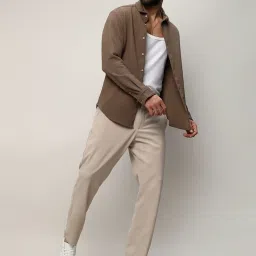 Campus Sutra Brown Regular Fit Striped Shirt image 3