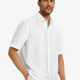 Rare Rabbit White Boxy Fit Solid Shirt image 3