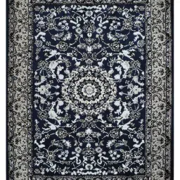 Presto Blue & Grey Polyester Traditional Carpet image 2