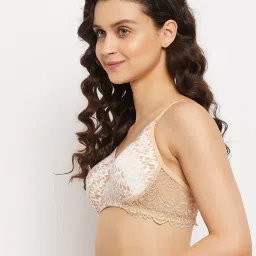 Clovia Beige Printed T-Shirt Bra image 3