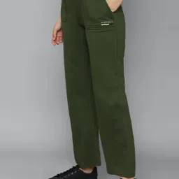 Allen Solly Olive Cotton Regular Fit Trousers image 3