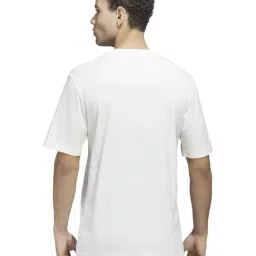 Adidas White Cotton Regular Fit Printed Sports T-Shirt image 2